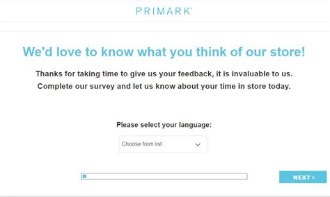 www.tellprimark.co.uk survey entry code.